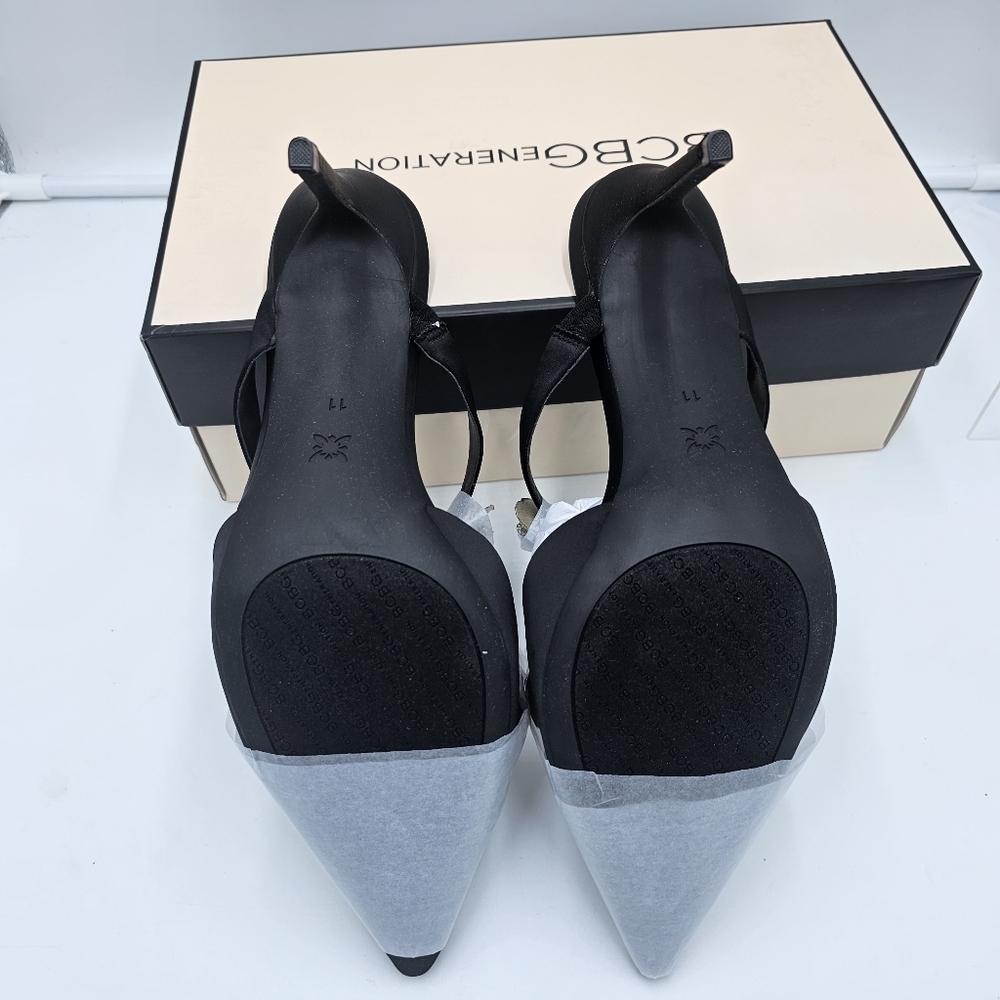 BCBGeneration Bardia Double Bow Satin Stiletto Pumps | Black | Size 11M | NIB - Picture 5 of 8